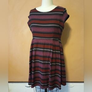 MATA TRADERS Cotton Stripe Dress XL 14 POCKETS!